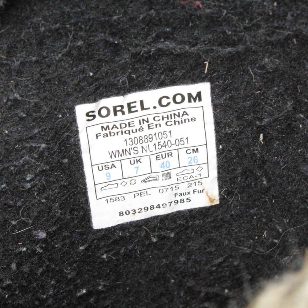 Sorel Joan of Artic Gray Suede Fur Trim Waterproof Winter Boots Size 9 - Picture 12 of 12